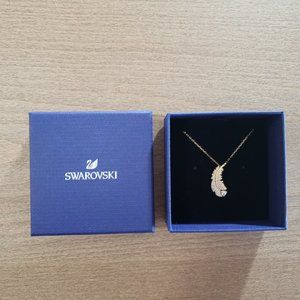 Swarovski Crystal Feather Pendant Necklace